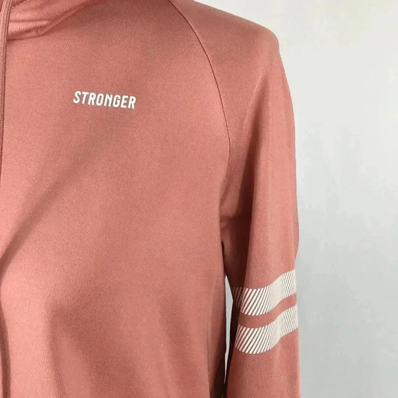 Stronger Cropped Sweatshirt Workout Top Funnel Neck Long Sleeve Athletic Rust M - Picture 5 of 10
